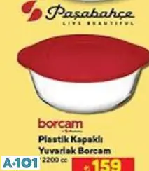 PAŞABAHÇE PLASTİK KAPAKLI YUVARLAK BORCAM 2200 CC